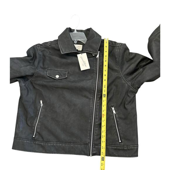 Universal Thread Women's Moto Jacket Faux Leather Faded Black Size X-Large - Picture 7 of 10